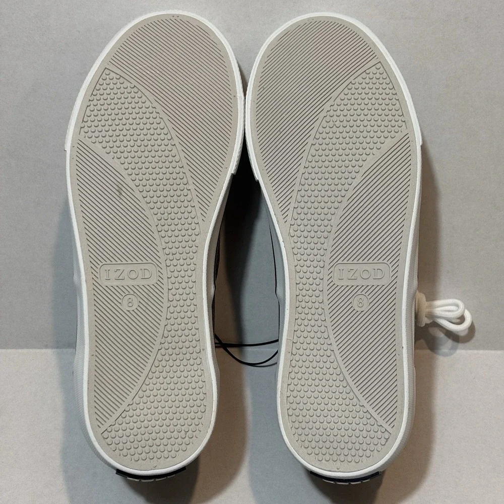 IZOD Men's Rangley Canvas Sneakers Size 8M Gray Memory Foam Casual Shoes Walking